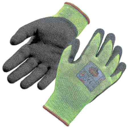 ERGODYNE 7041 L Lime Hi-Vis Nitrile-Coated Level 4 Cut Gloves 17814